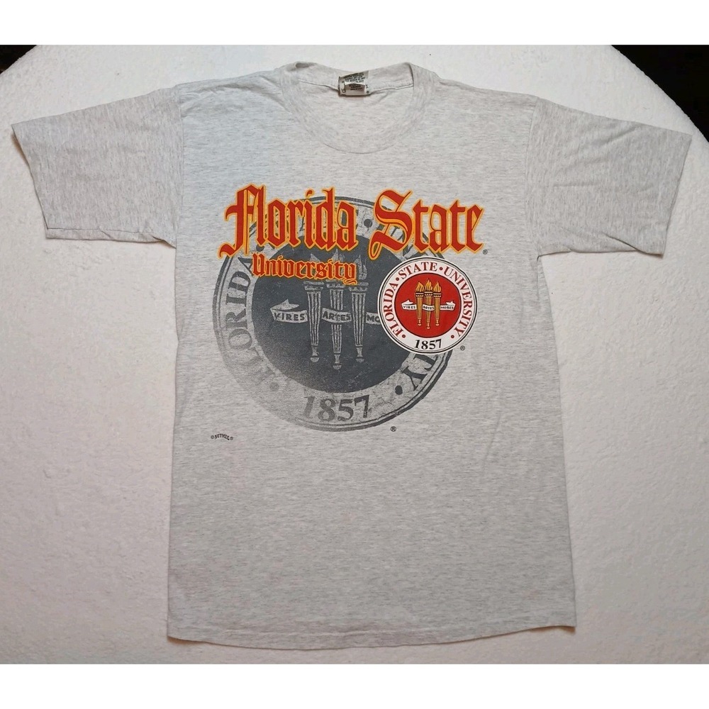 Vintage 90's Gray Nutmeg Florida State University Shirt Tagged Size L College